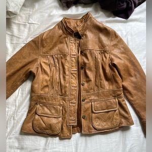 Tan leather jacket